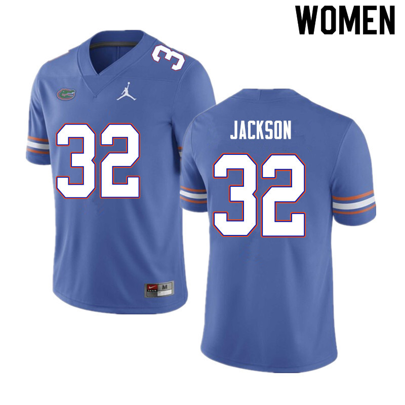 Women #32 N'Jhari Jackson Florida Gators College Football Jerseys Sale-Blue - Click Image to Close